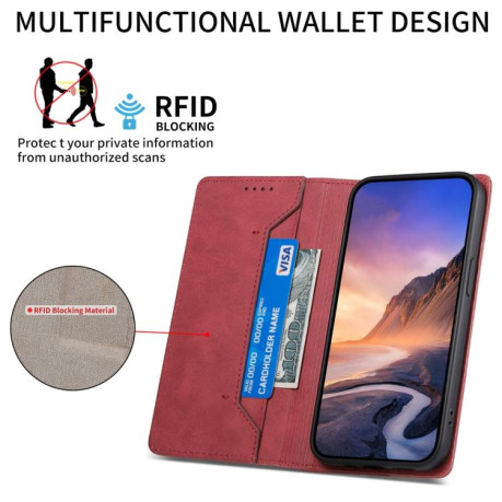 Чохол-книжка Business Solid Color Magnetic RFID Leather на Realme 14 Pro+ - червоний