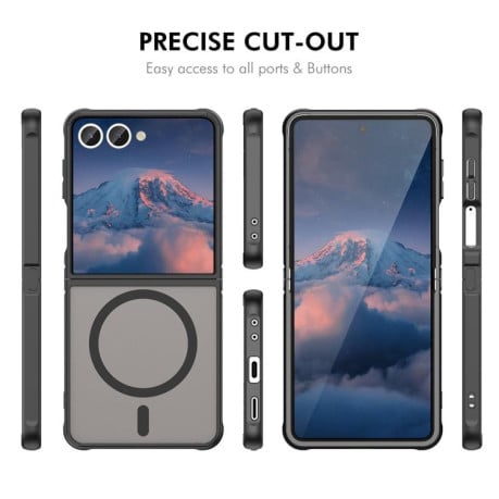 Чохол ENKAY Hat-Prince з MagSafe матовий+скло на Samsung Galaxy Flip 7 - чорне