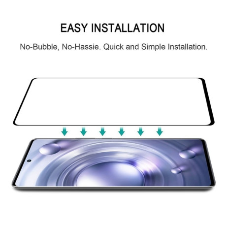 Захисне скло 9H HD 3D Curved (Edge Glue) для Vivo X80 / X80 Pro - чорне