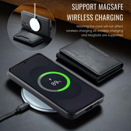 Чохол MAGKING K2 Series з MagSafe RFID+кишенька для карт на Samsung Galaxy S25 FE 5G - чорний