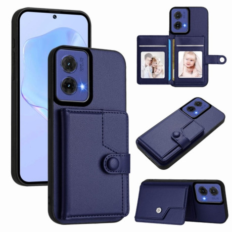 Ударозащитный чехол EU Version Button Card Bag RFID Anti-theft для Motorola Moto G85 - синий
