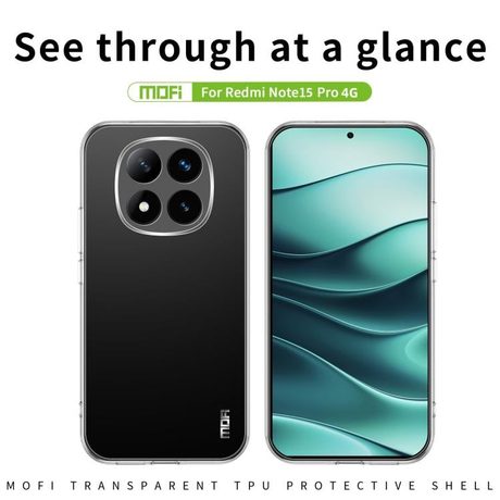 Силіконовий ультратонкий чохол MOFI Ming Series для Redmi Note 15 Pro 4G — прозорий