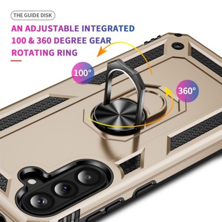 Противоударный чехол HMC 360 Degree Rotating Holder на Samsung Galaxy A36 5G - золотой
