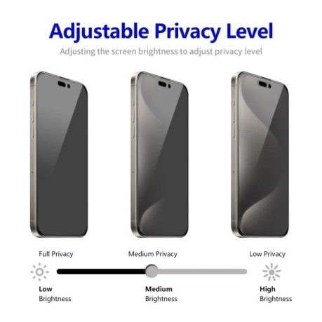 Защитное стекло ENKAY 28 Degree Privacy Screen для iPhone 16 Pro - черное