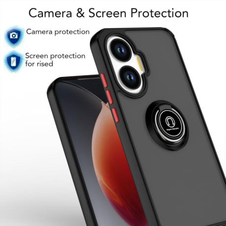 Чехол Q Shadow 1 Series с подставкой на Xiaomi Poco F7 - черно-красный