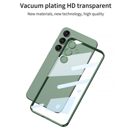 Противоударный чехол GKK Plating Transparent TPU для Samsung Galaxy S24+ - зеленый