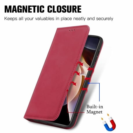 Чехол-книжка Retro Skin Feel Business Magnetic на Xiaomi Redmi Note 11 Pro 5G (China)/11 Pro+ - красный