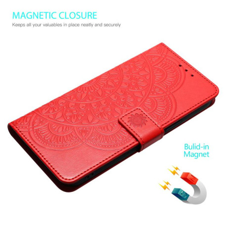 Чохол-книжка Flower Embossed Leather на Xiaomi Redmi Note 14 4G 164.48mm - червоний