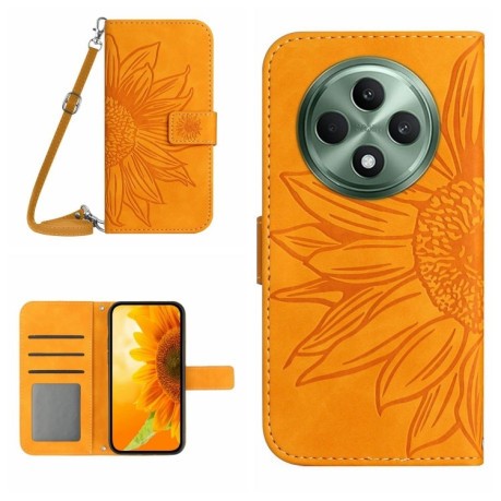 Чехол-книжка Skin Feel Sun Flower для OPPO Reno12 F/12 FS 5G Global - желтый