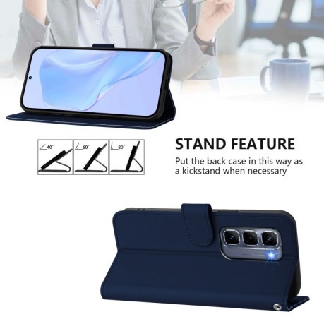 Чехол-книжка Skin Feel Solid Color Leather для Infinix Hot 50 Pro+ - синій