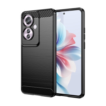 Протиударний чохол Brushed Texture Carbon Fiber на OPPO Reno11 F 5G Global - чорний