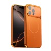 Чехол Corning Glass Plating Large Window MagSafe со стеклом Corning и MagSafe для iPhone 16 Pro — оранжевый