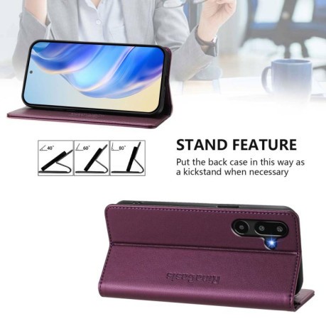 Чехол-книжка RC01 Dual-Folded Magnetic Suction RFID Leather на Samsung Galaxy M16 / F16 5G Global - фиолетовый