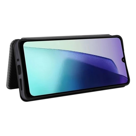 Чехол-книжка Carbon Fiber Texture на Xiaomi Redmi 14C 4G/Poco C75/Redmi A4 5G - черный