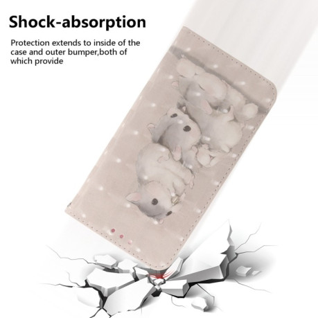 Чехол-книжка Crystal 3D Shockproof Protective Leather для Samsung Galaxy S24 FE 5G - Squirrels
