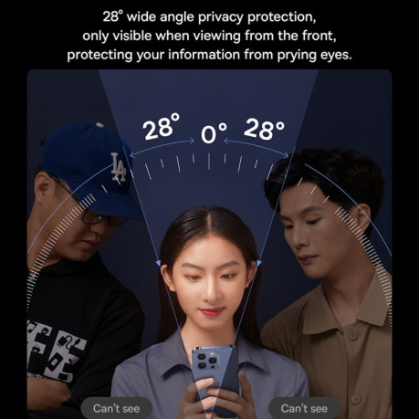 Захисне скло Baseus Diamond Series Full-coverage Peep-proof для iPhone 15 Pro