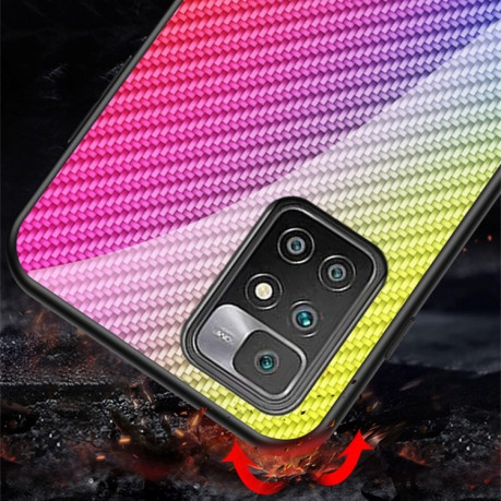 Стеклянный чехол Gradient Carbon Fiber для Xiaomi Redmi 10 - разноцветный