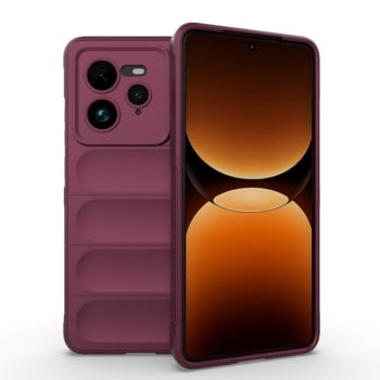 Силиконовый чехол Magic Flannel для Realme GT 7 Pro 5G - винно-красный