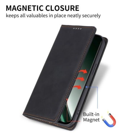 Чехол-книжка Business Solid Color Magnetic RFID Leather на Realme GT 6 - черный