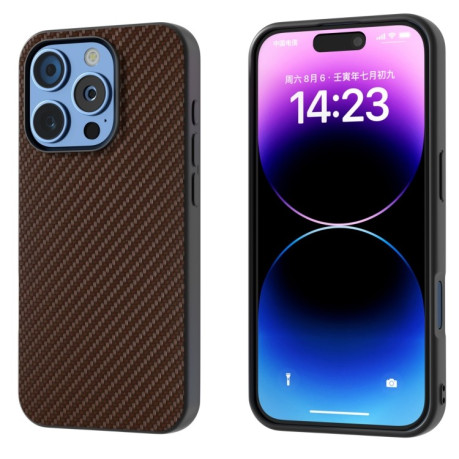 Ударозахисний чохол Carbon Fiber Texture Protective на iPhone 16 Pro Max - темно-коричневий