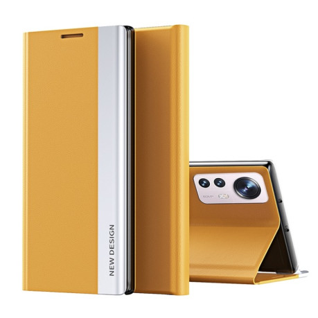 Чехол-книжка Electroplated Ultra-Thin для Xiaomi 12 Lite - желтый