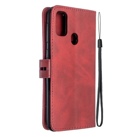 Чехол- книжка Stitching Style 2-Color Cow Texture на Samsung Galaxy M21/M30s - красный