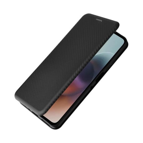 Чохол-книжка Carbon Fiber Texture на Motorola Moto G56 - чорний