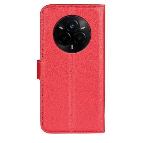 Чохол-книжка Litchi Texture Horizontal Flip Leather на Realme 14 Pro+ - червоний