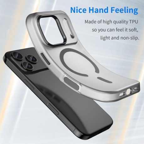 Противоударный чехол MagSafe Frosted Translucent TPU + PC для iPhone 17 Pro - черный