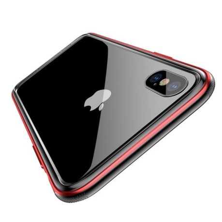 Ударопрочный бампер Baseus Magnetite Hardware Case для iPhone X/XS -красный