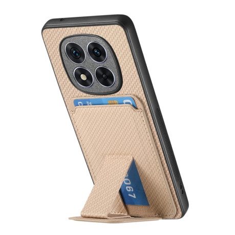 Противоударный чехол Carbon Fiber Card Bag для Xiaomi  Redmi Note 14 Pro+ 5G - хаки