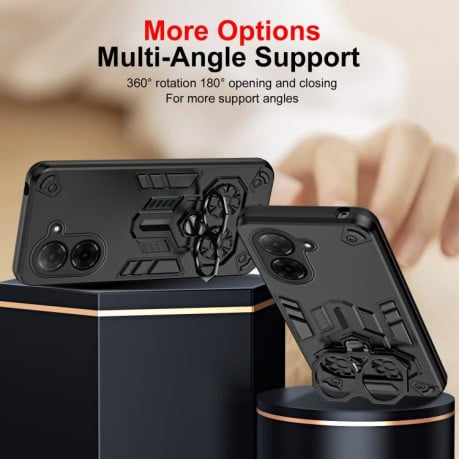 Чехол Double-Ring Holder с поворотным 360 держателем на Xiaomi Redmi A5 4G 171.7mm / Poco C71 - черный