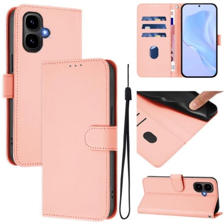 Чехол-книжка с мягким покрытием (Skin Feel) со шнурком на Infinix Smart 10 4G - розовый