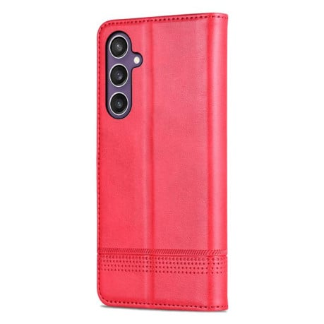 Чехол-книжка AZNS с фактурой Calf на Samsung Galaxy S25 FE 5G - красный