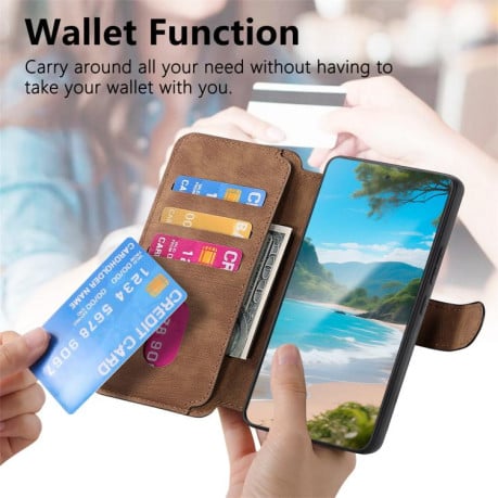 Чехол-книжка CaseNeo MagSafe RFID Anti-theft Retro Leather на Xiaomi Redmi Turbo 4 Pro / Poco F7 5G - коричневый