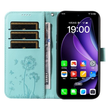 Чохол-книжка Dandelion Embossed Pattern Flip Leather для OPPO Reno13 Global - зелений