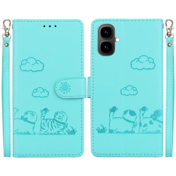 Чехол-книжка Cute Cats RFID Leather на Tecno Pop 10 / Spark Go 2 4G — зелёный