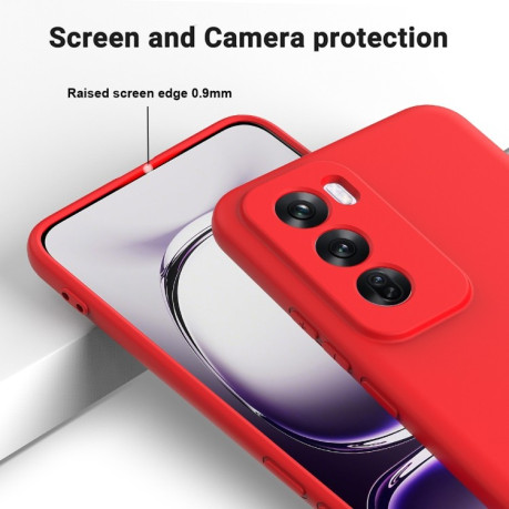 Силиконовый чехол Solid Color Liquid Silicone на OPPO Reno 12 5G Global - красный