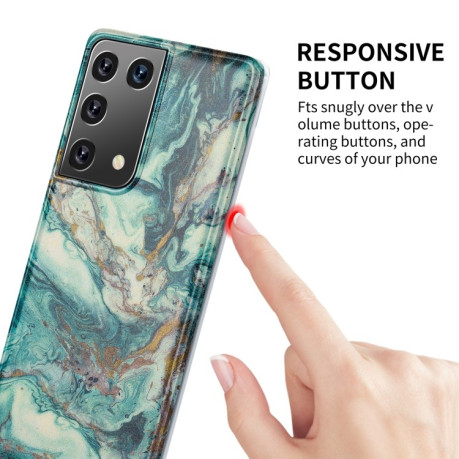 Противоударный чехол Gilt Marble на Samsung Galaxy S21 Ultra - серый