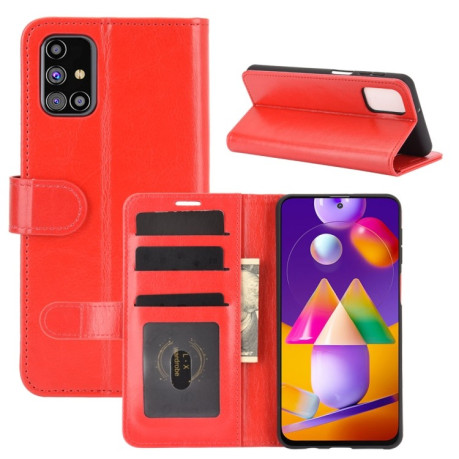 Чехол-книжка Texture Single Fold на Samsung Galaxy M31s - красный