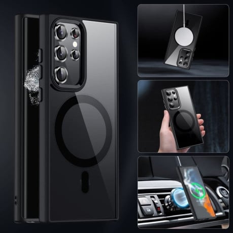 Противоударный чехол Acrylic PC MagSafe Magnetic(без защиты камеры) для Samsung Galaxy S23 Ultra 5G - черный