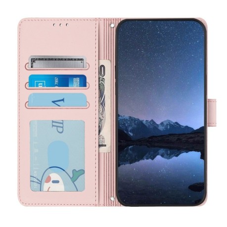 Чехол-книжка Cat Embossing Pattern на Realme GT 7 Pro 5G - розовый