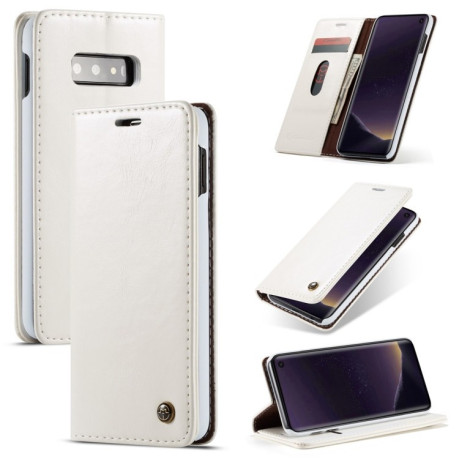 Кожаный чехол-книжка CaseMe-003 Crazy Horse Texture на Samsung Galaxy S10 e/G970-белый