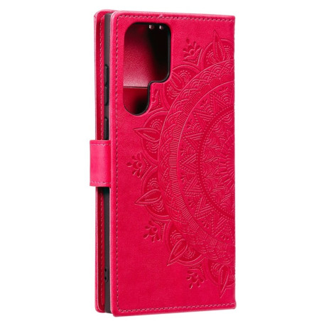Чохол-книга Totem Flower для Samsung Galaxy S22 Ultra 5G - червоний