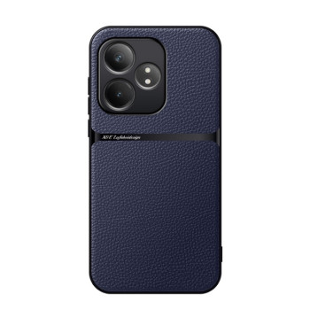 Противоударный чехол Litchi Leather Magnetic Full Coverage Shockproof на Realme GT Neo6 / GT Neo6 SE / GT 6 / GT 6T - синий