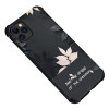 Противоударный чехол Flowers Series для iPhone 12 / 12 Pro - черный