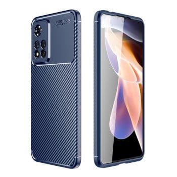 Ударозащитный чехол HMC Carbon Fiber Texture на Xiaomi Redmi Note 11 Pro 5G (China)/11 Pro+ - синий