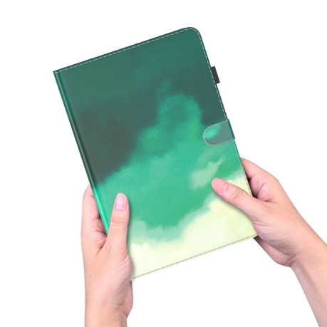 Чехол-книжка Watercolor Pattern для iPad 9.7 2018 / 2017 / Air 2 / Air - Cyan Green