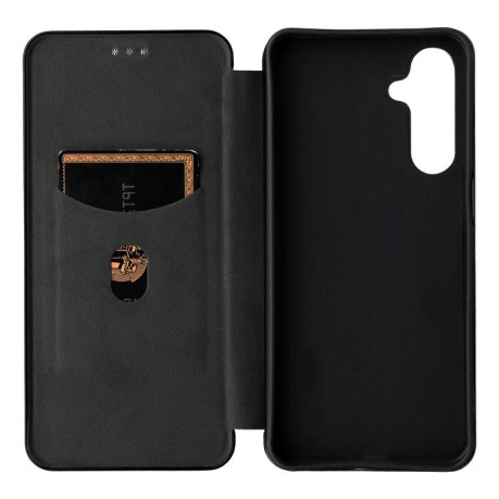 Чехол-книжка Carbon Fiber Texture на Samsung Galaxy M16 5G / F16 5G - черный