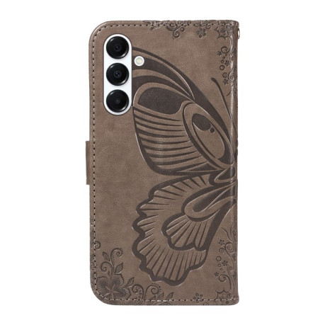 Чохол-книжка Swallowtail Butterfly Embossed Leather  для Samsung Galaxy A26 5G - сірий